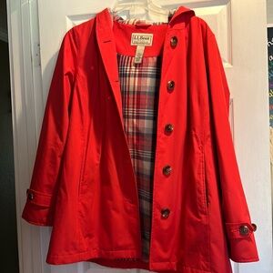 L.L.Bean red rain jacket Large